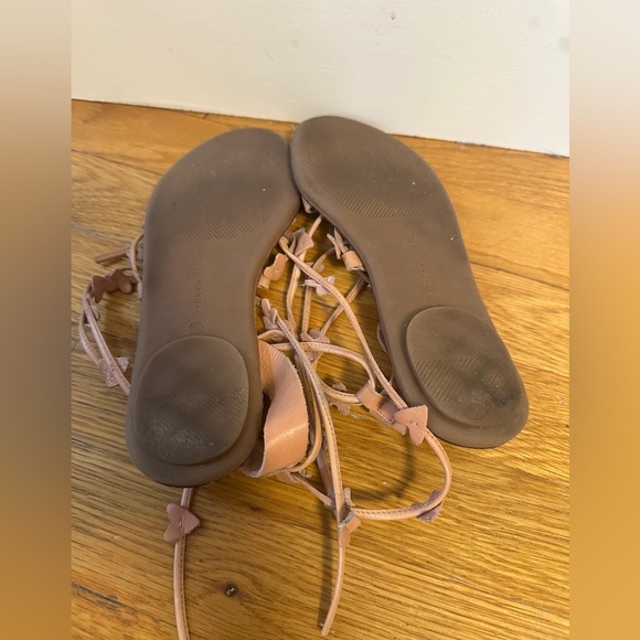 Loeffler Randall Heartla Ankle Wrap Gladiator Sandal Pink Nude Leather Heart 6.5 - Picture 8 of 10